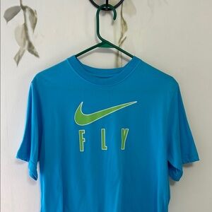 Nike Blue T-Shirt with Green Logo